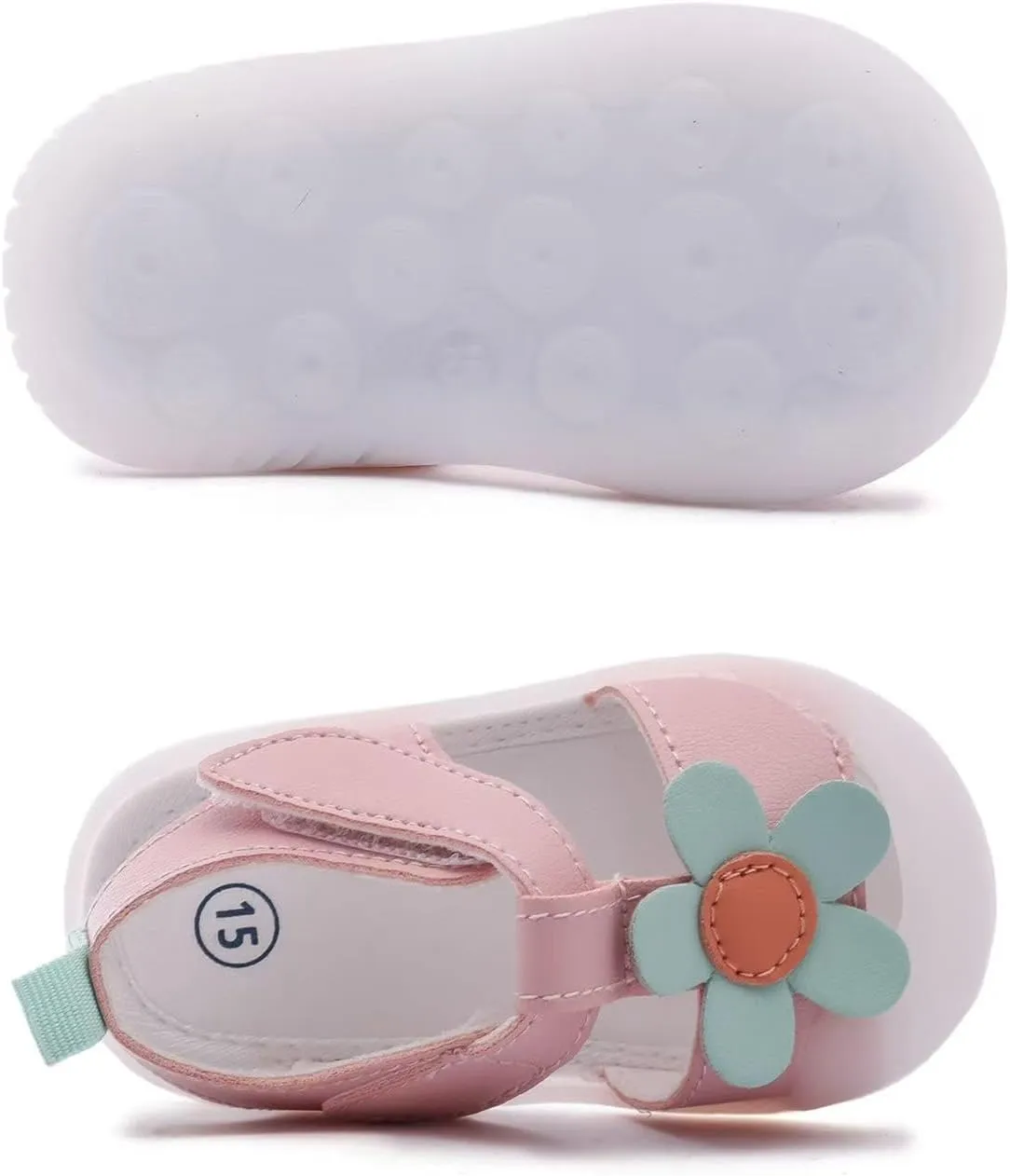 Baby Summer Sandals Breathable Mesh Rubber Sole Non-Slip Outdoor Shoes for Boys and Girls 9-30 Months