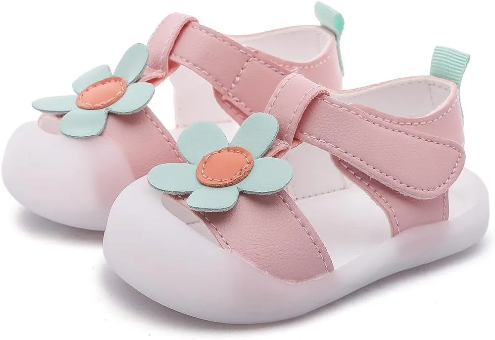 Baby Summer Sandals Breathable Mesh Rubber Sole Non-Slip Outdoor Shoes for Boys and Girls 9-30 Months