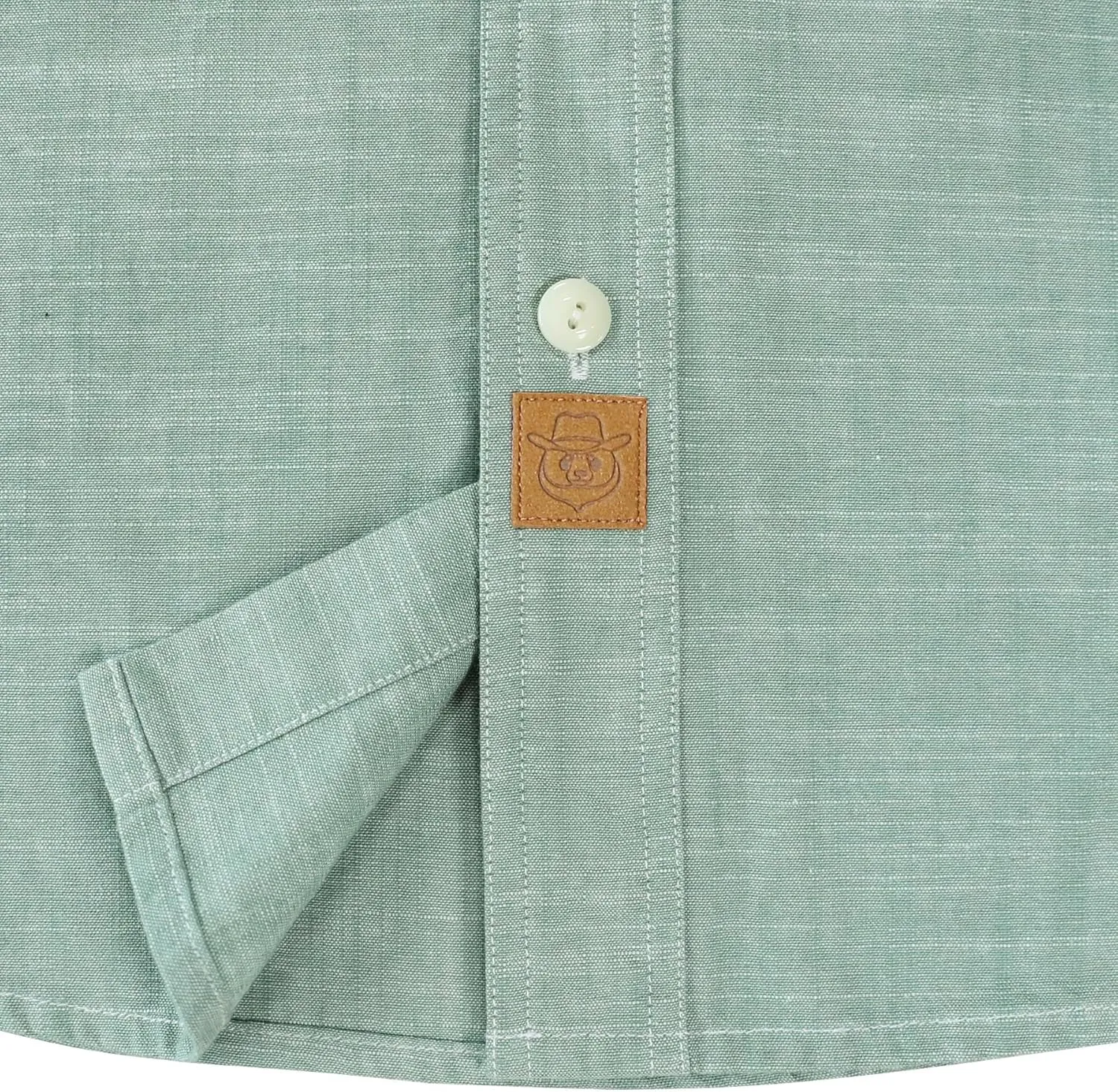 Dubinik? Chambray Shirt Men Long Sleeve Cotton Work Shirts with 2 Pockets Casual Button Down