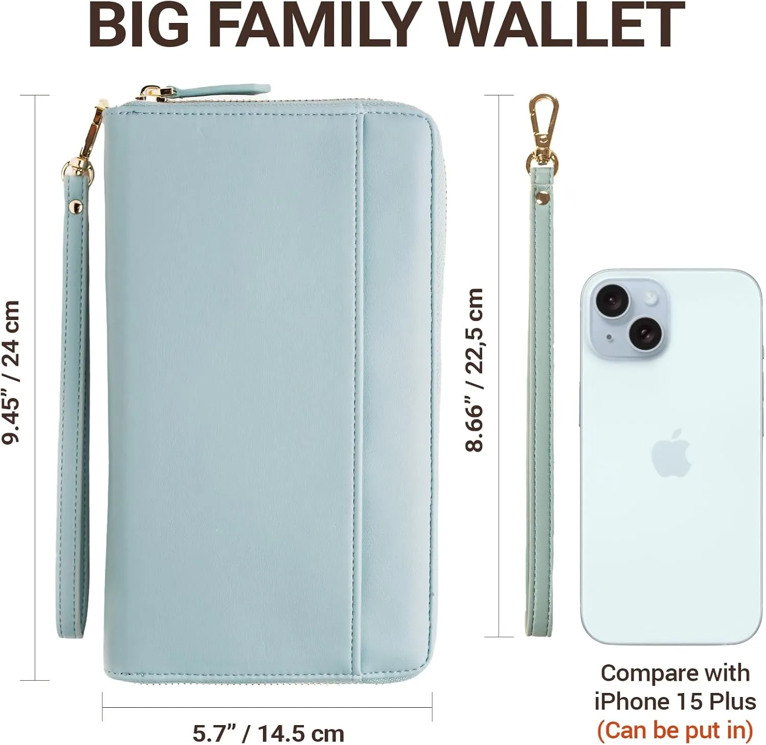 Travel Document Organizer - RFID Passport Wallet Case Family Holder Id Wristlet