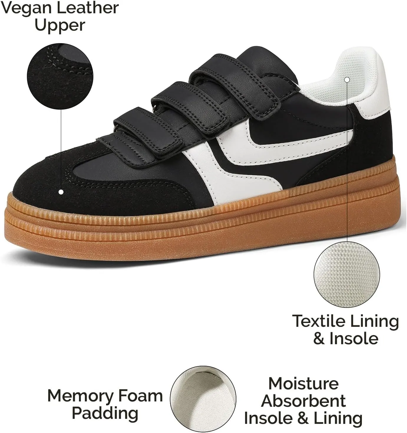 VOMIRA Platform Sneakers for Women Memory Foam Insole Womens Sneakers Lightweight Non-Slip Running Shoes Casual Slip On Walking Shoes