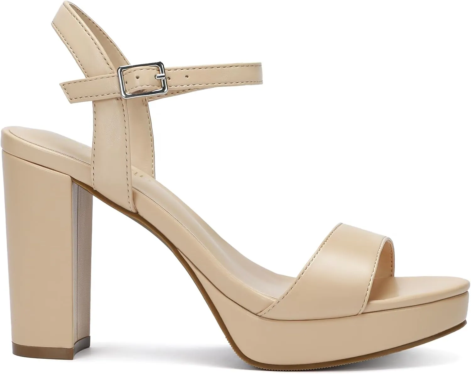 Wide Width Heels for Women Block Chunky Platform High Heels Sandals Open Toe Wedding Party Ankle Strap Dress Shoes