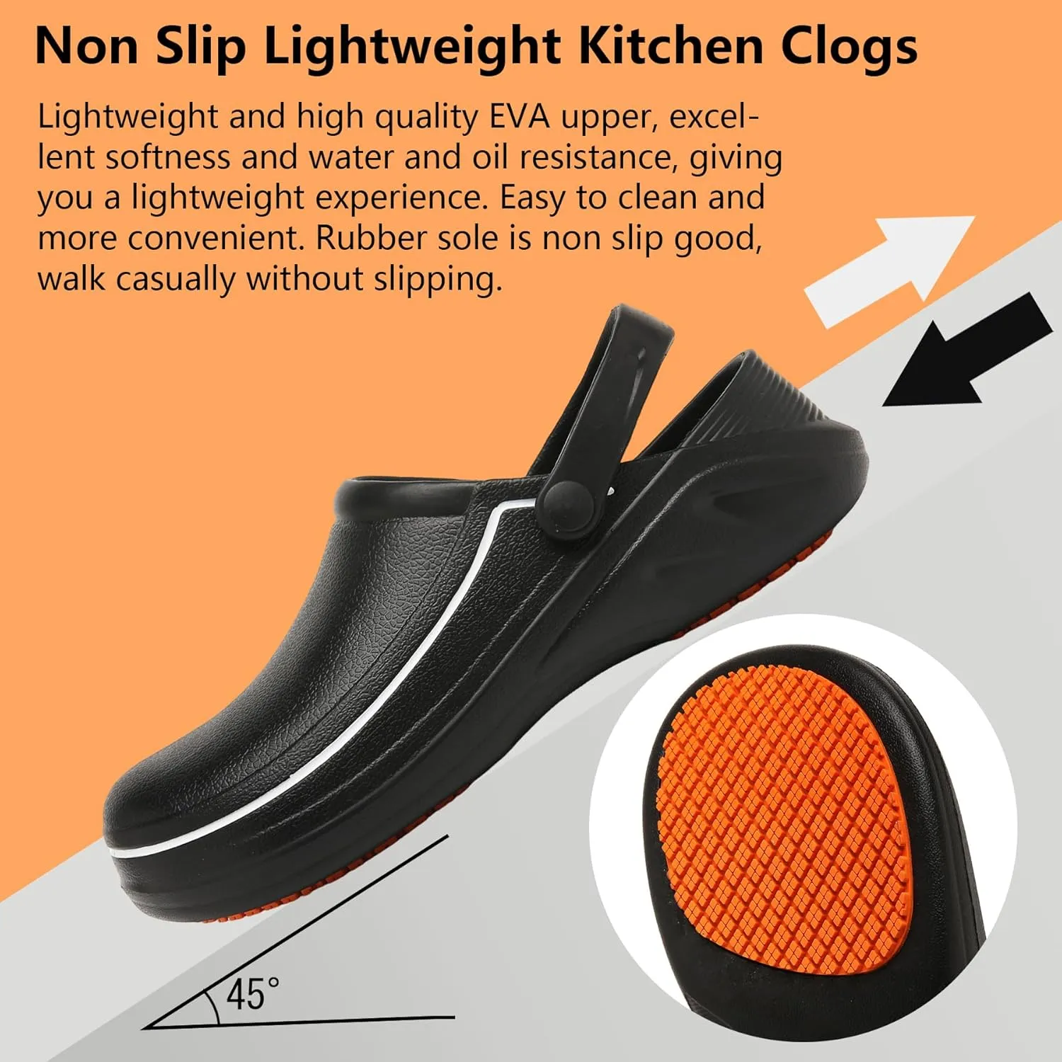 ZEENXIUYA Chef Shoes for Men Zapatos para Cocina Hombres Women Non Slip Waterproof Kitchen Work Clogs Comfortable Nursing Food Service Indoor and Outdoor Office Seaside Black