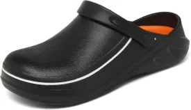 ZEENXIUYA Chef Shoes for Men Zapatos para Cocina Hombres Women Non Slip Waterproof Kitchen Work Clogs Comfortable Nursing Food Service Indoor and Outdoor Office Seaside Black