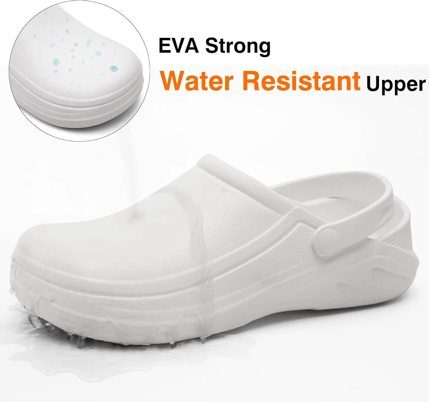 ZEENXIUYA Chef Shoes for Men Zapatos para Cocina Hombres Women Non Slip Waterproof Kitchen Work Clogs Comfortable Nursing Food Service Indoor and Outdoor Office Seaside Black